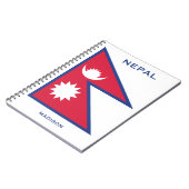 Aangepaste Naam & Tekst Nepal Vlag Notitieboek (Linkerzijde)