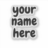 Aangepaste naam Tekst op bubbelige wijze Sticker (Voorkant)