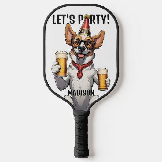 Aangepaste Naam & Tekst Partij Dier Pickleball Paddle (Voorkant)