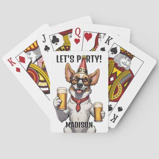 Aangepaste Naam & Tekst Partij Dier Pokerkaarten (Achterkant)