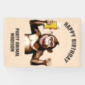 Aangepaste Naam & Tekst Partij Dier Spandoek (Horizontaal)