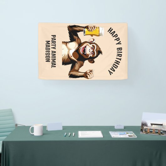 Aangepaste Naam & Tekst Partij Dier Spandoek (Beurs)