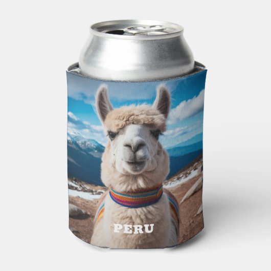 Aangepaste Naam & Tekst Peru Llama Blikjeskoeler (Blikje Voorkant)