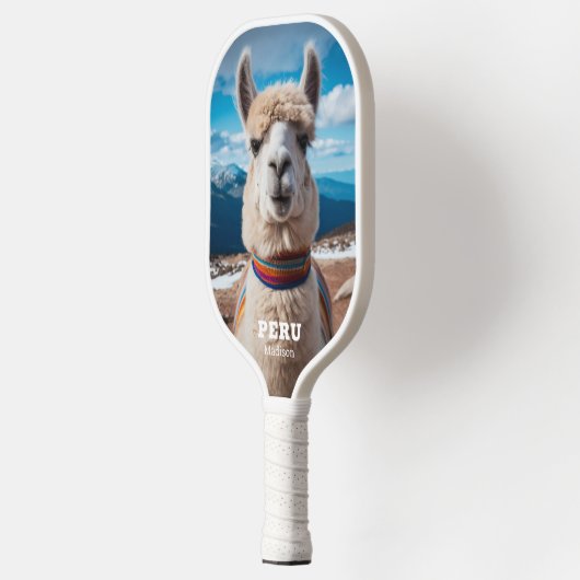 Aangepaste Naam & Tekst Peru Llama Pickleball Paddle (Links)