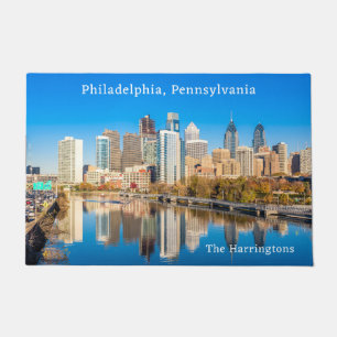 Aangepaste Naam & Tekst Philadelphia Pennsylvania Deurmat