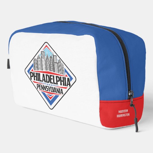 Aangepaste naam / tekst Philadelphia Pennsylvania Toilettasje (Rechterhoek)