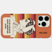 Aangepaste Naam & Tekst Retro Vrouw Case-Mate iPhone Case (Achterkant (horizontaal))