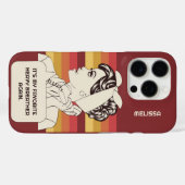 Aangepaste Naam & Tekst Retro Vrouw Case-Mate iPhone Case (Achterkant (horizontaal))