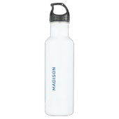 Aangepaste naam & tekst Santorini Griekenland Waterfles (Achterkant)