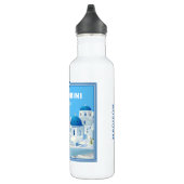 Aangepaste naam & tekst Santorini Griekenland Waterfles (Rechts)