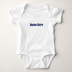 Aangepaste naam tekst schattig marineblauw wit romper