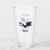 Aangepaste naam & tekst Scuba Diving Glas (Achterkant)