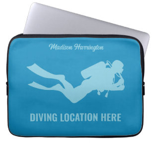 Aangepaste naam & tekst Scuba Diving Laptop Sleeve
