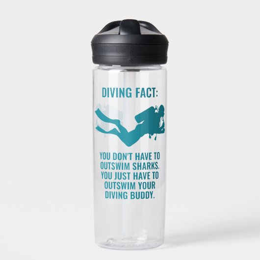 Aangepaste naam & tekst Scuba Diving Waterfles (Voorkant)