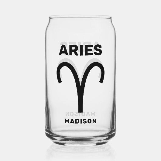 Aangepaste naam / tekst sterrenbeeld Ram Blikvorm Glas (Voorkant)