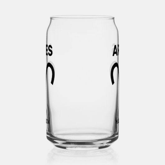 Aangepaste naam / tekst sterrenbeeld Ram Blikvorm Glas (Rechts)