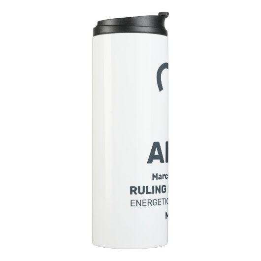 Aangepaste naam / tekst sterrenbeeld Ram Thermosbeker (Gedraaid links)