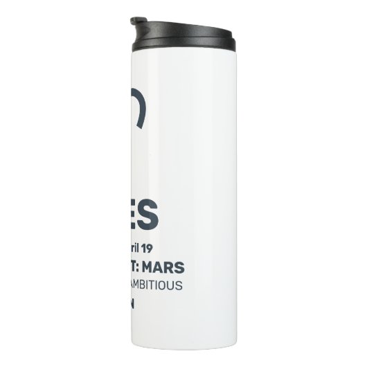 Aangepaste naam / tekst sterrenbeeld Ram Thermosbeker (Geroteerd rechts)