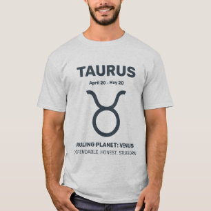 Aangepaste naam / tekst sterrenbeeld Stier T-shirt