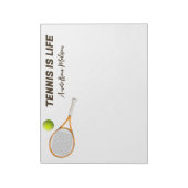 Aangepaste naam & tekst Tennis Notitieblok (Gedraaid)