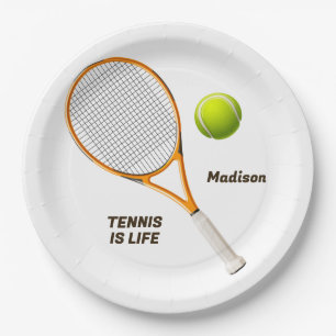 Aangepaste naam & tekst Tennis Papieren Bordje