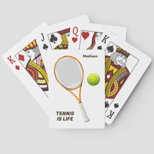 Aangepaste naam & tekst Tennis Pokerkaarten (Achterkant)