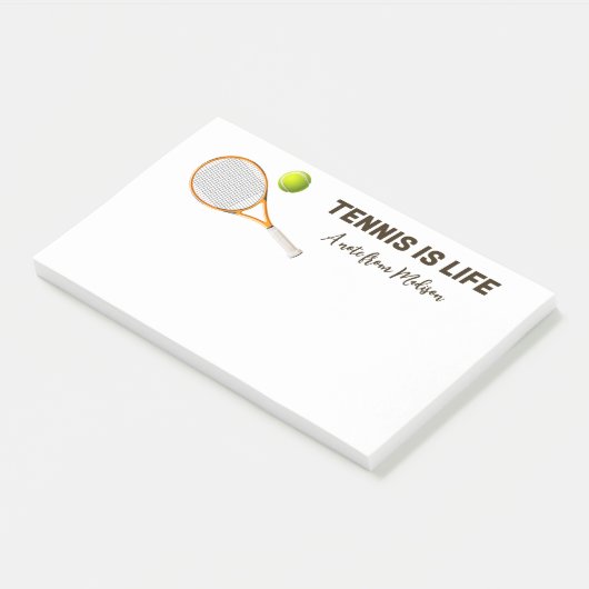Aangepaste naam & tekst Tennis Post-it® Notes (Schuin)