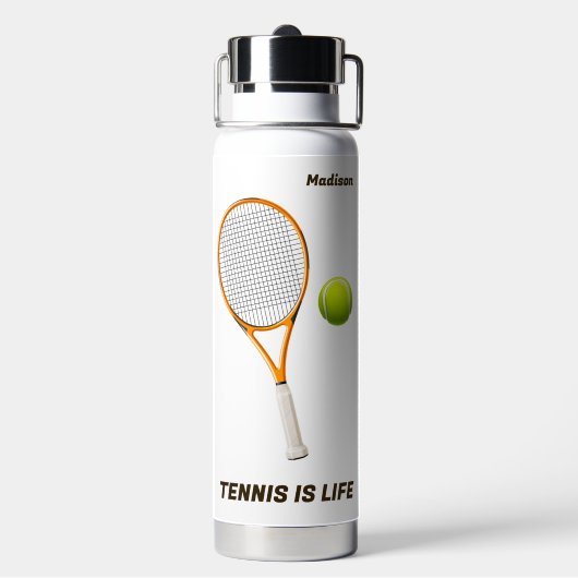Aangepaste naam & tekst Tennis Waterfles (Achterkant)