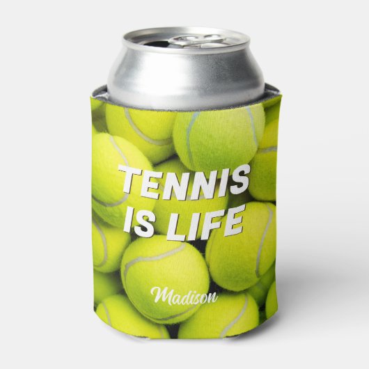Aangepaste naam & tekst Tennisballen Blikjeskoeler (Blikje Voorkant)