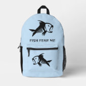 Aangepaste naam & tekst Vis Bedrukte Rugzak (Voorkant)