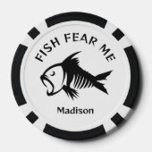 Aangepaste naam & tekst Vis Poker Chips (Achterkant)