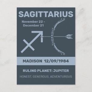 Aangepaste naam / tekst Zodiac Sign Boogschutter Briefkaart