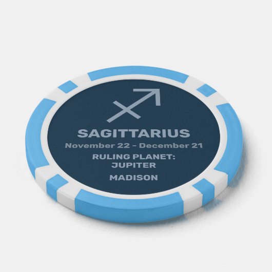 Aangepaste naam / tekst Zodiac Sign Boogschutter Poker Chips (Enkel)