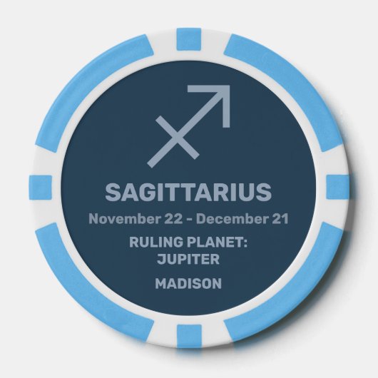 Aangepaste naam / tekst Zodiac Sign Boogschutter Poker Chips (Voorkant)