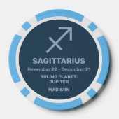 Aangepaste naam / tekst Zodiac Sign Boogschutter Poker Chips (Achterkant)