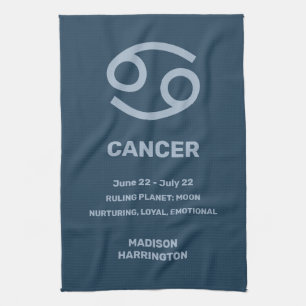 Aangepaste naam / tekst Zodiac Sign Cancer Theedoek