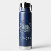Aangepaste naam / tekst Zodiac Sign Cancer Waterfles (Achterkant)