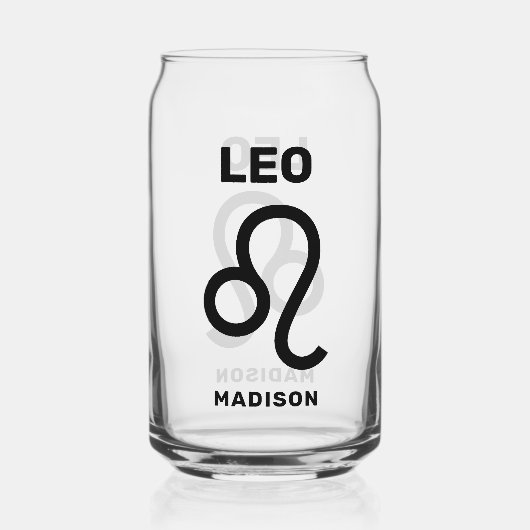 Aangepaste naam / tekst Zodiac Sign Leo Blikvorm Glas (Achterkant)