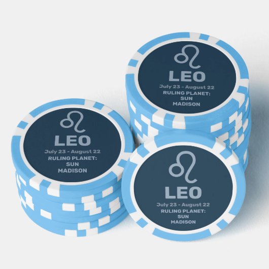 Aangepaste naam / tekst Zodiac Sign Leo Poker Chips (Opstapeling)