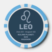 Aangepaste naam / tekst Zodiac Sign Leo Poker Chips (Voorkant)