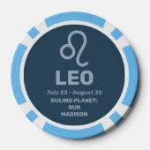 Aangepaste naam / tekst Zodiac Sign Leo Poker Chips (Achterkant)