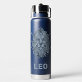 Aangepaste naam / tekst Zodiac Sign Leo Waterfles (Achterkant)