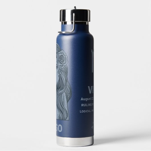 Aangepaste Naam / Tekst Zodiac Sign Maagd Waterfles (Rechts)