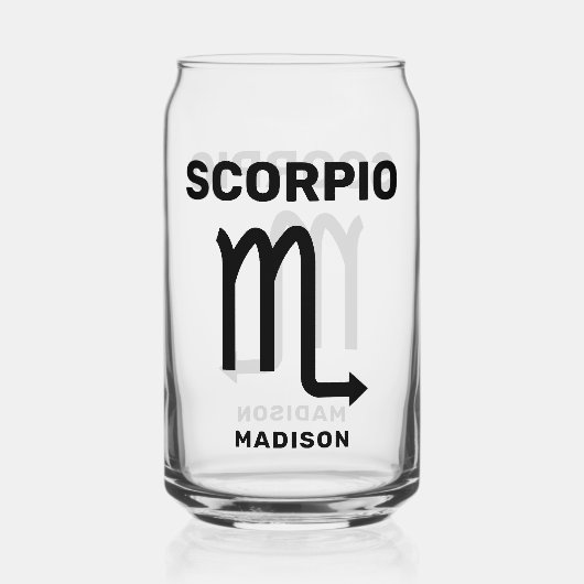 Aangepaste naam / tekst Zodiac Sign Schorpioen Blikvorm Glas (Voorkant)
