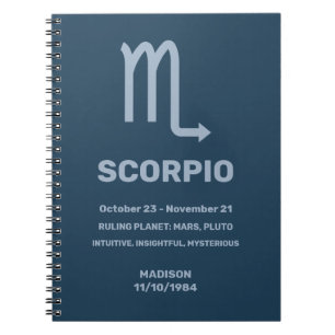 Aangepaste naam / tekst Zodiac Sign Schorpioen Notitieboek