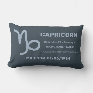 Aangepaste naam / tekst Zodiac Sign Steenbok Kussen