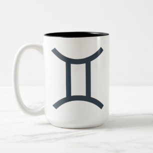 Aangepaste naam / tekst Zodiac Sign Tweelingen Tweekleurige Koffiemok