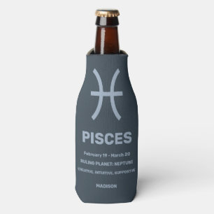 Aangepaste naam / tekst Zodiac Sign Vissen Flesjeskoeler