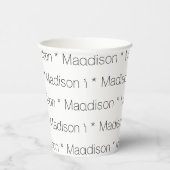 Aangepaste naam tekst zwart-wit patroon papieren bekers (Rechts)