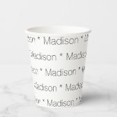 Aangepaste naam tekst zwart-wit patroon papieren bekers (Voorkant)